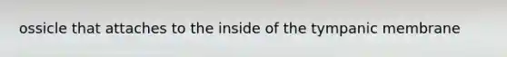 ossicle that attaches to the inside of the tympanic membrane