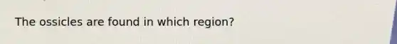 The ossicles are found in which region?