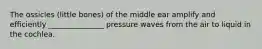 The ossicles (little bones) of the middle ear amplify and efficiently _______________ pressure waves from the air to liquid in the cochlea.