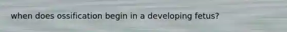 when does ossification begin in a developing fetus?