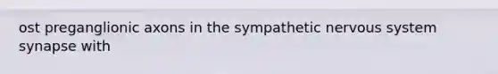 ost preganglionic axons in the sympathetic nervous system synapse with