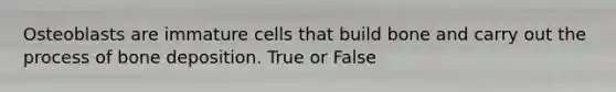 Osteoblasts are immature cells that build bone and carry out the process of bone deposition. True or False