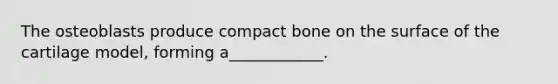 The osteoblasts produce compact bone on the surface of the cartilage model, forming a____________.