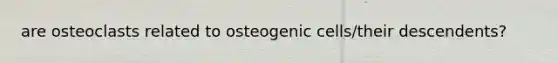 are osteoclasts related to osteogenic cells/their descendents?