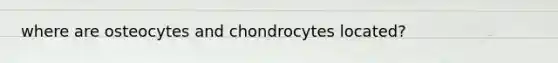 where are osteocytes and chondrocytes located?