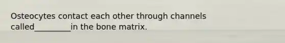 Osteocytes contact each other through channels called_________in the bone matrix.