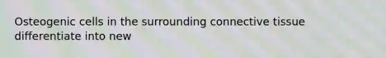 Osteogenic cells in the surrounding connective tissue differentiate into new