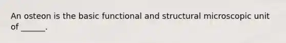 An osteon is the basic functional and structural microscopic unit of ______.