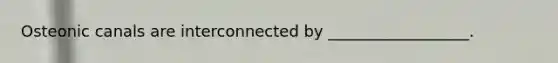 Osteonic canals are interconnected by __________________.