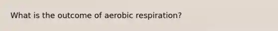 What is the outcome of <a href='https://www.questionai.com/knowledge/kyxGdbadrV-aerobic-respiration' class='anchor-knowledge'>aerobic respiration</a>?