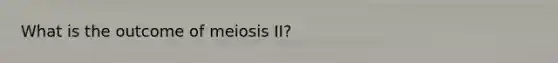 What is the outcome of meiosis II?