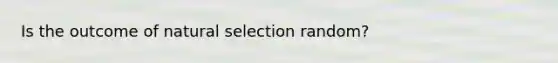 Is the outcome of natural selection random?