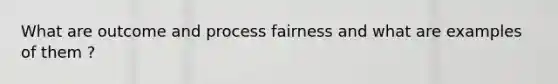 What are outcome and process fairness and what are examples of them ?