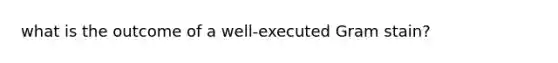 what is the outcome of a well-executed Gram stain?