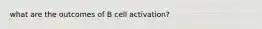 what are the outcomes of B cell activation?