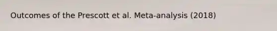 Outcomes of the Prescott et al. Meta-analysis (2018)