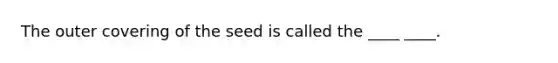 The outer covering of the seed is called the ____ ____.