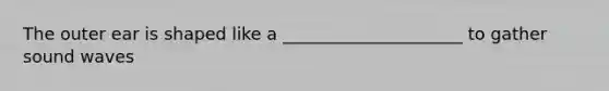 The outer ear is shaped like a _____________________ to gather sound waves