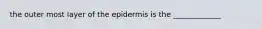 the outer most layer of the epidermis is the _____________