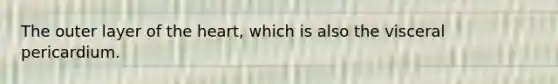 The outer layer of <a href='https://www.questionai.com/knowledge/kya8ocqc6o-the-heart' class='anchor-knowledge'>the heart</a>, which is also the visceral pericardium.