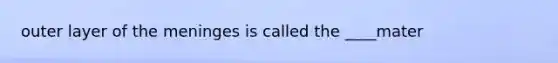 outer layer of the meninges is called the ____mater