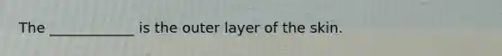 The ____________ is the outer layer of the skin.