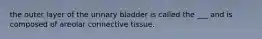 the outer layer of the urinary bladder is called the ___ and is composed of areolar connective tissue.