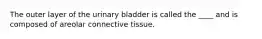 The outer layer of the urinary bladder is called the ____ and is composed of areolar connective tissue.