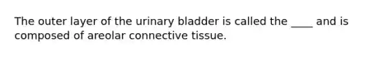 The outer layer of the urinary bladder is called the ____ and is composed of areolar connective tissue.