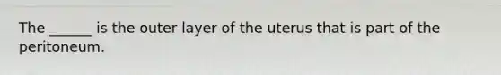 The ______ is the outer layer of the uterus that is part of the peritoneum.