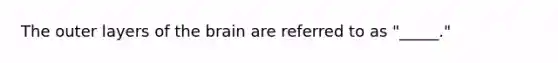 The outer layers of the brain are referred to as "_____."