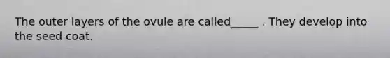 The outer layers of the ovule are called_____ . They develop into the seed coat.