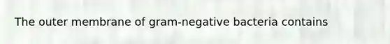 The outer membrane of gram-negative bacteria contains