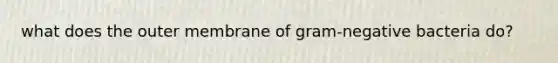 what does the outer membrane of gram-negative bacteria do?