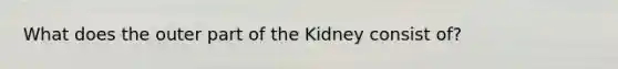 What does the outer part of the Kidney consist of?