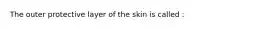 The outer protective layer of the skin is called :