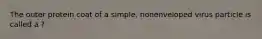The outer protein coat of a simple, nonenveloped virus particle is called a ?