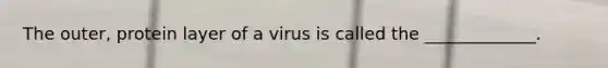 The outer, protein layer of a virus is called the _____________.