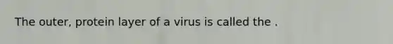 The outer, protein layer of a virus is called the .