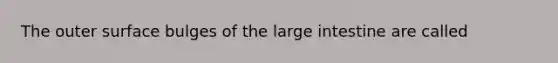 The outer surface bulges of the large intestine are called