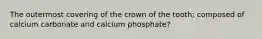 The outermost covering of the crown of the tooth; composed of calcium carbonate and calcium phosphate?