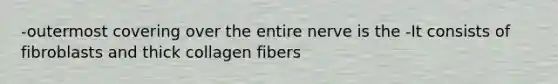 -outermost covering over the entire nerve is the -It consists of fibroblasts and thick collagen fibers