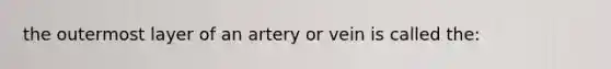 the outermost layer of an artery or vein is called the: