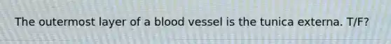 The outermost layer of a blood vessel is the tunica externa. T/F?