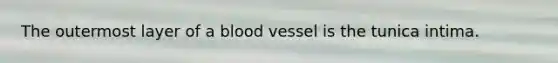 The outermost layer of a blood vessel is the tunica intima.