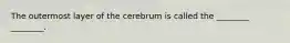 The outermost layer of the cerebrum is called the ________ ________.