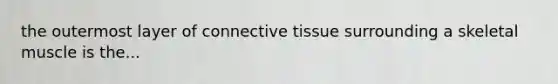 the outermost layer of connective tissue surrounding a skeletal muscle is the...