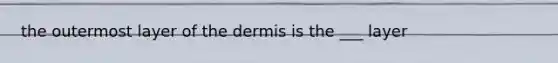 the outermost layer of the dermis is the ___ layer