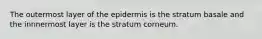 The outermost layer of the epidermis is the stratum basale and the innnermost layer is the stratum corneum.