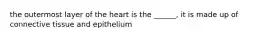 the outermost layer of the heart is the ______, it is made up of connective tissue and epithelium